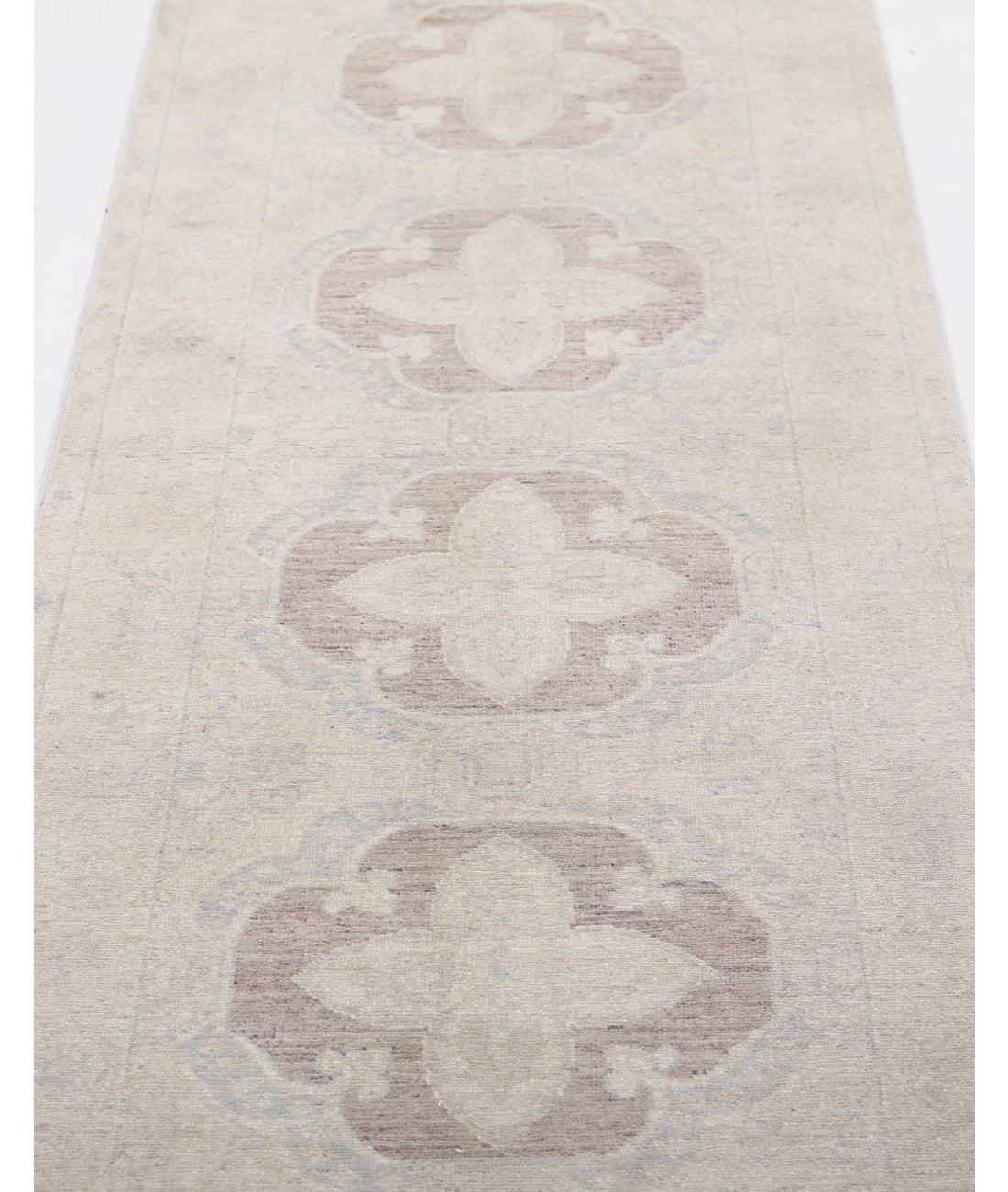 Serenity 2'6'' X 10'0'' Hand-Knotted Wool Rug 2'6'' x 10'0'' (75 X 300) / Brown / Ivory