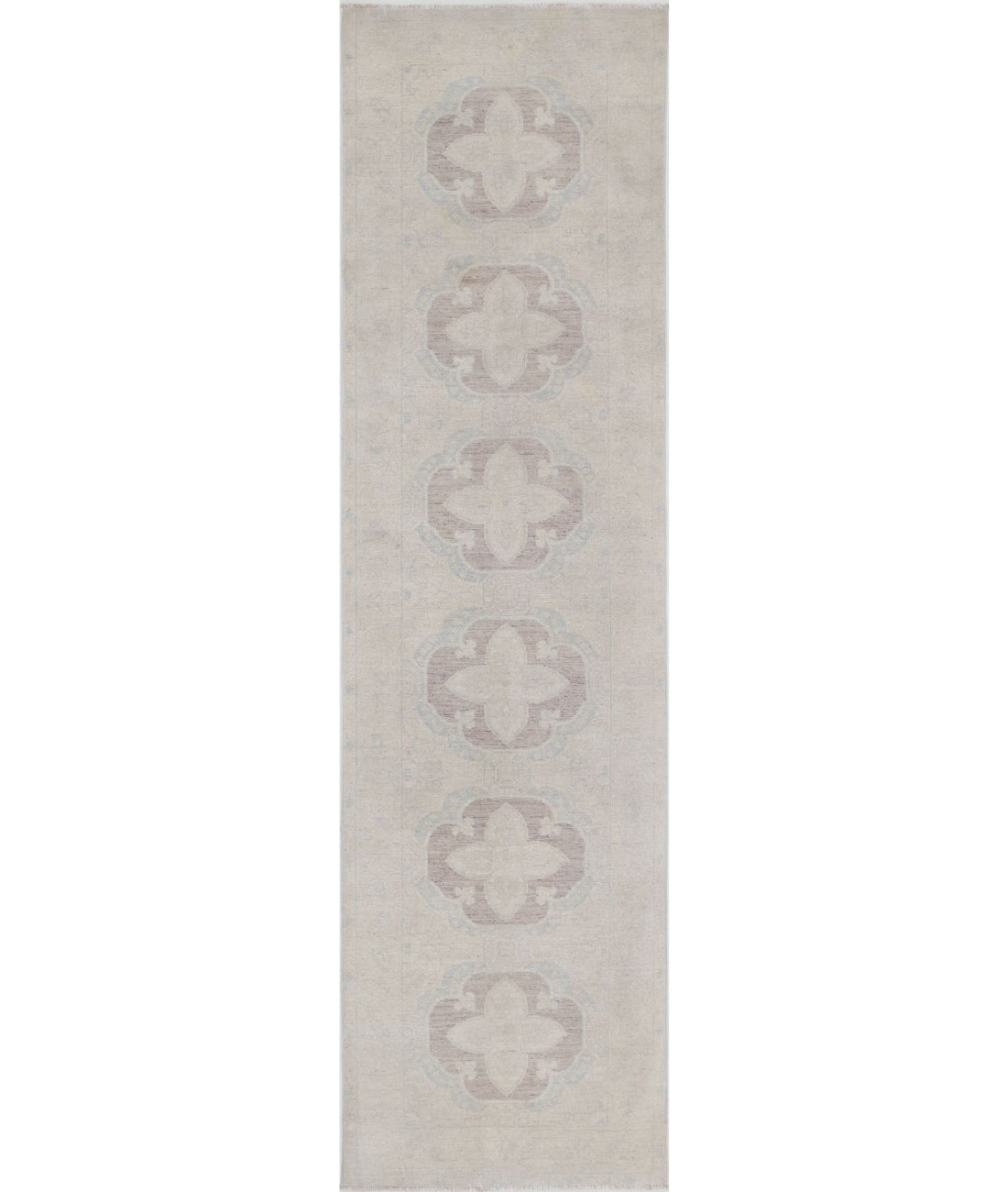 Serenity 2'6'' X 10'0'' Hand-Knotted Wool Rug 2'6'' x 10'0'' (75 X 300) / Brown / Ivory