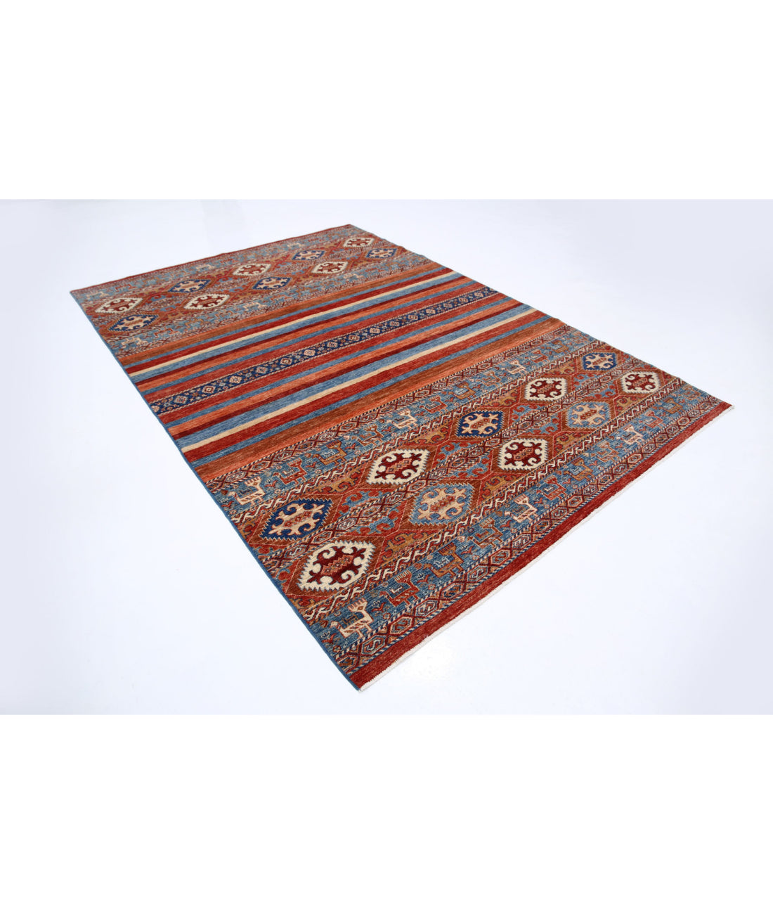 Khurjeen 6'9'' X 9'8'' Hand-Knotted Wool Rug 6'9'' x 9'8'' (203 X 290) / Multi / Multi