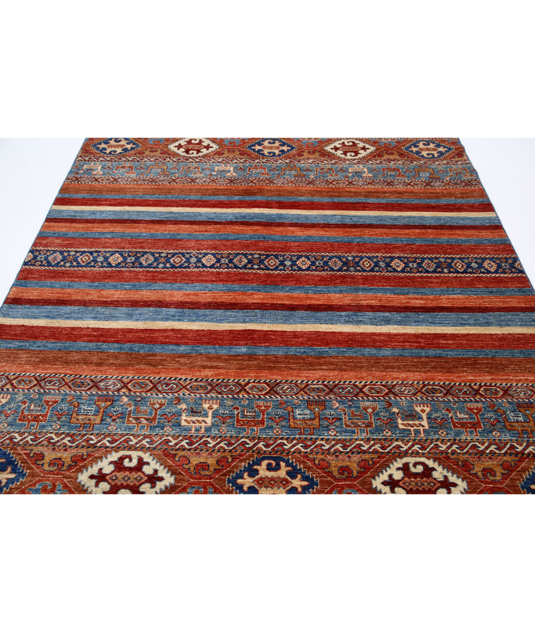 Khurjeen 6'9'' X 9'8'' Hand-Knotted Wool Rug 6'9'' x 9'8'' (203 X 290) / Multi / Multi