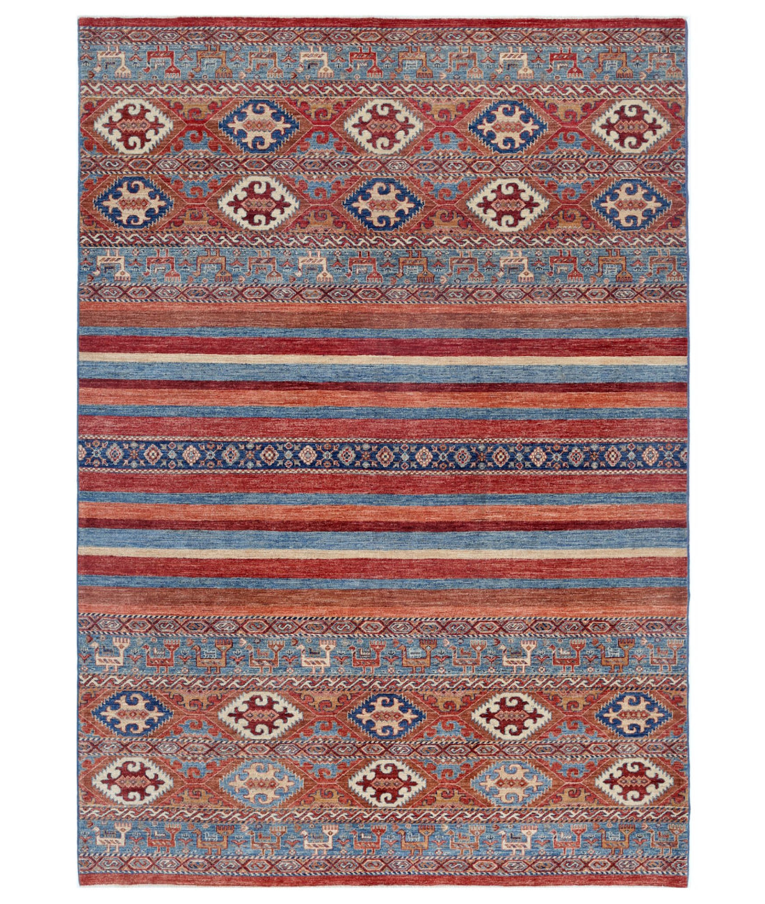 Khurjeen 6'9'' X 9'8'' Hand-Knotted Wool Rug 6'9'' x 9'8'' (203 X 290) / Multi / Multi