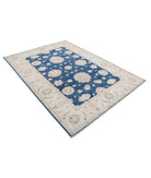 Serenity 5'5'' X 7'6'' Hand-Knotted Wool Rug 5'5'' x 7'6'' (163 X 225) / Blue / Ivory