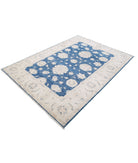 Serenity 5'5'' X 7'6'' Hand-Knotted Wool Rug 5'5'' x 7'6'' (163 X 225) / Blue / Ivory