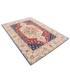 Heriz 5'7'' X 7'9'' Hand-Knotted Wool Rug 5'7'' x 7'9'' (168 X 233) / Blue / Ivory