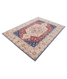 Heriz 5'7'' X 7'9'' Hand-Knotted Wool Rug 5'7'' x 7'9'' (168 X 233) / Blue / Ivory