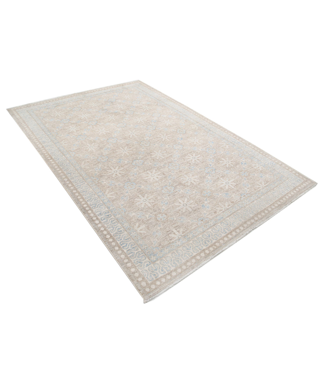 Serenity 5'7'' X 8'5'' Hand-Knotted Wool Rug 5'7'' x 8'5'' (168 X 253) / Taupe / Ivory