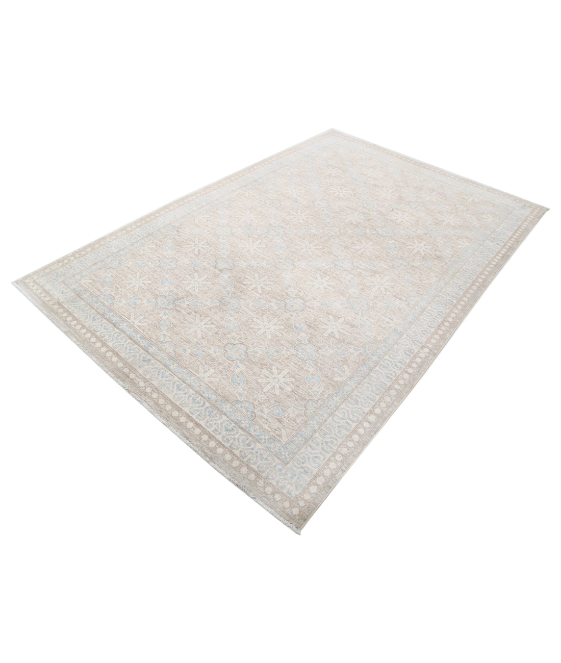 Serenity 5'7'' X 8'5'' Hand-Knotted Wool Rug 5'7'' x 8'5'' (168 X 253) / Taupe / Ivory