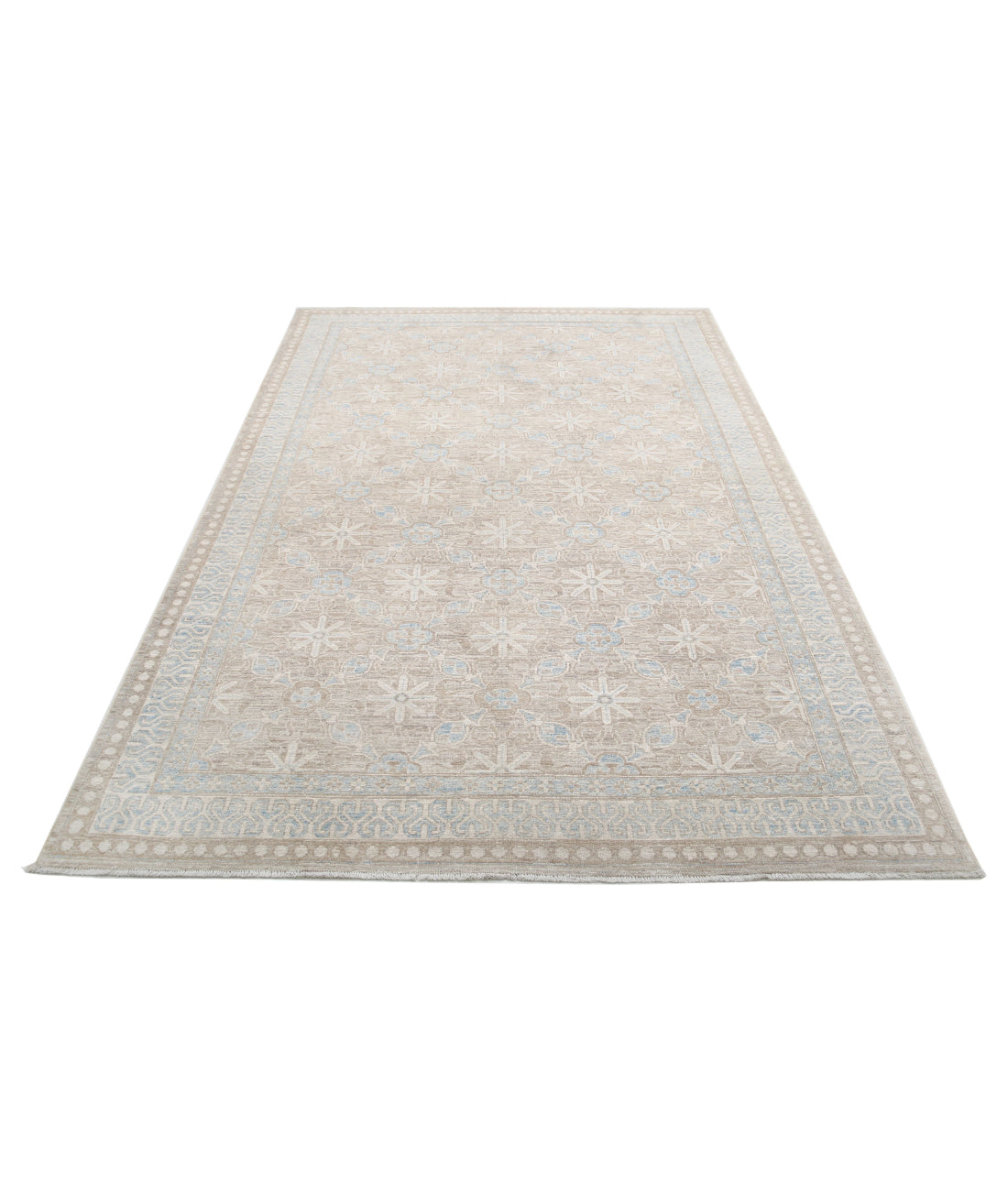 Serenity 5'7'' X 8'5'' Hand-Knotted Wool Rug 5'7'' x 8'5'' (168 X 253) / Taupe / Ivory