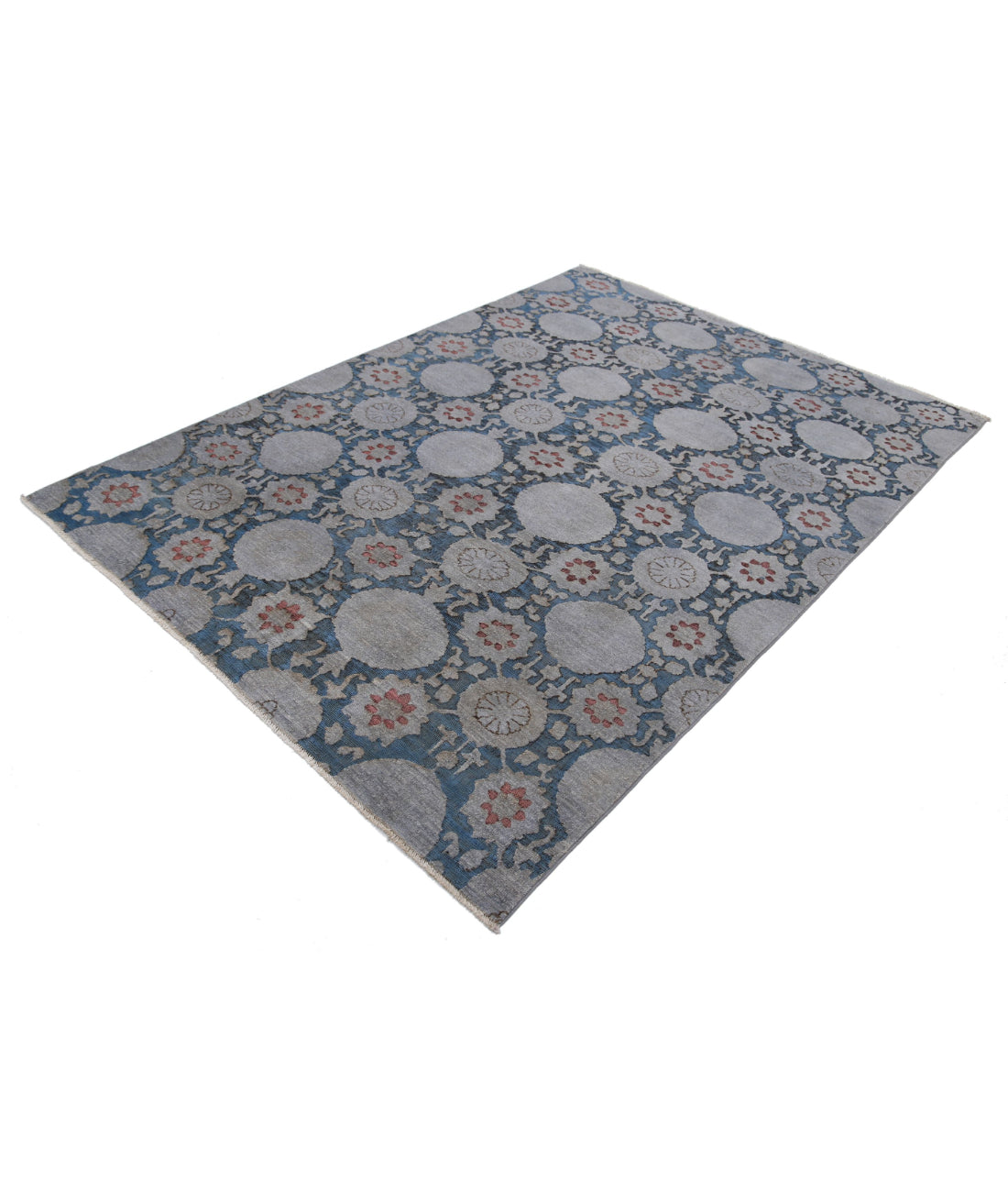 Onyx 5'9'' X 8'3'' Hand-Knotted Wool Rug 5'9'' x 8'3'' (173 X 248) / Blue / Grey