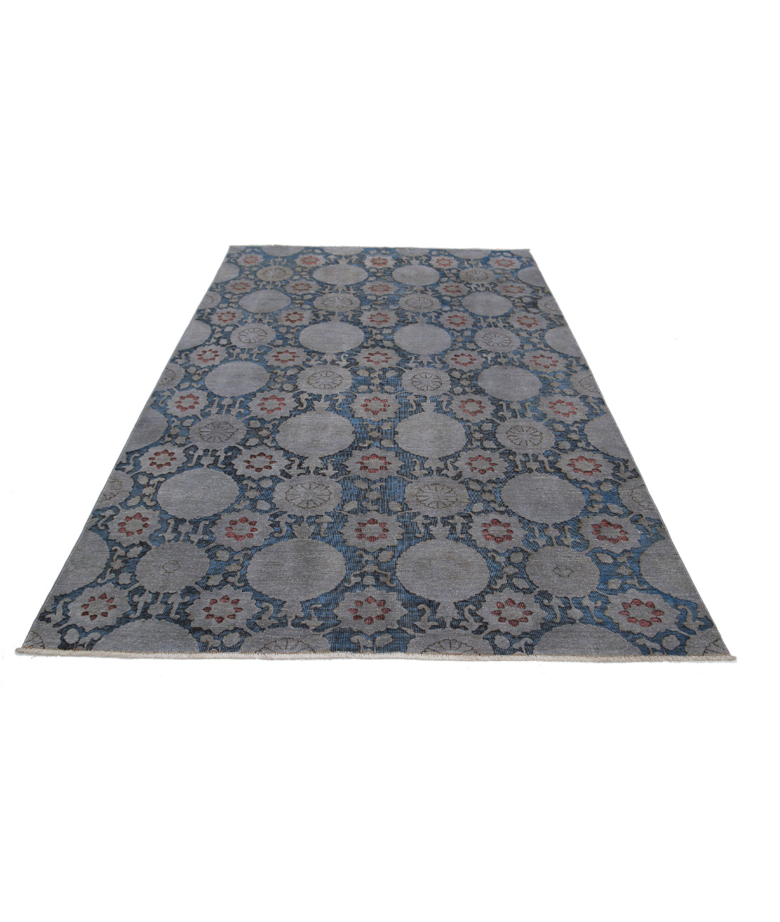 Onyx 5'9'' X 8'3'' Hand-Knotted Wool Rug 5'9'' x 8'3'' (173 X 248) / Blue / Grey