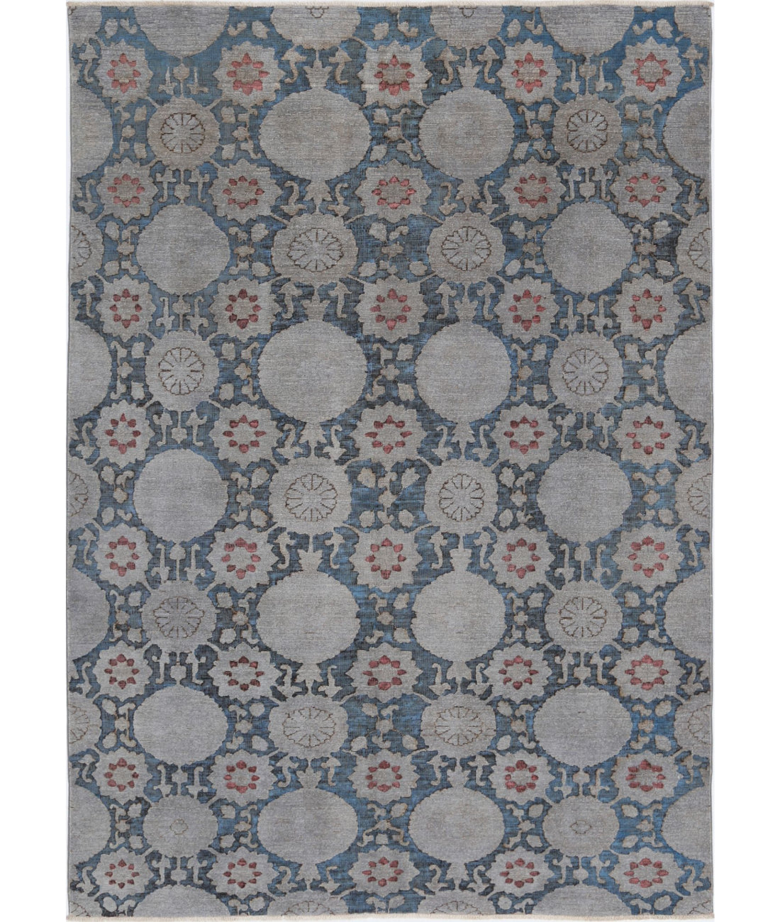 Onyx 5'9'' X 8'3'' Hand-Knotted Wool Rug 5'9'' x 8'3'' (173 X 248) / Blue / Grey