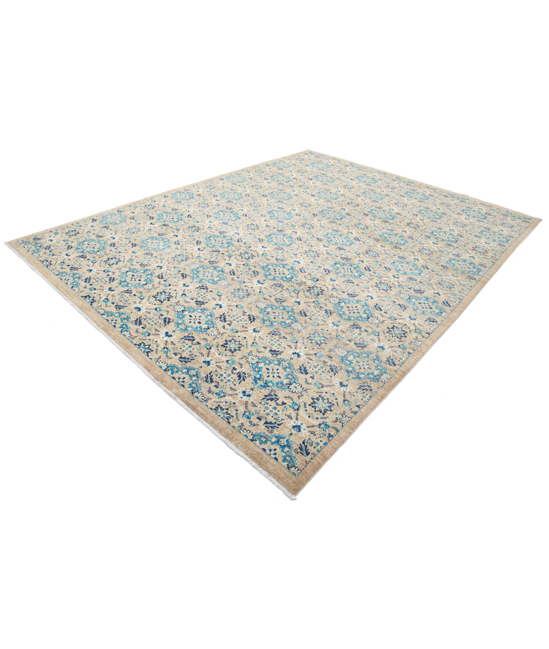 Artemix 8'10'' X 11'7'' Hand-Knotted Wool Rug 8'10'' x 11'7'' (265 X 348) / Taupe / Blue