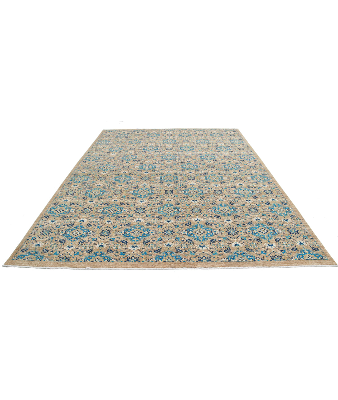 Artemix 8'10'' X 11'7'' Hand-Knotted Wool Rug 8'10'' x 11'7'' (265 X 348) / Taupe / Blue