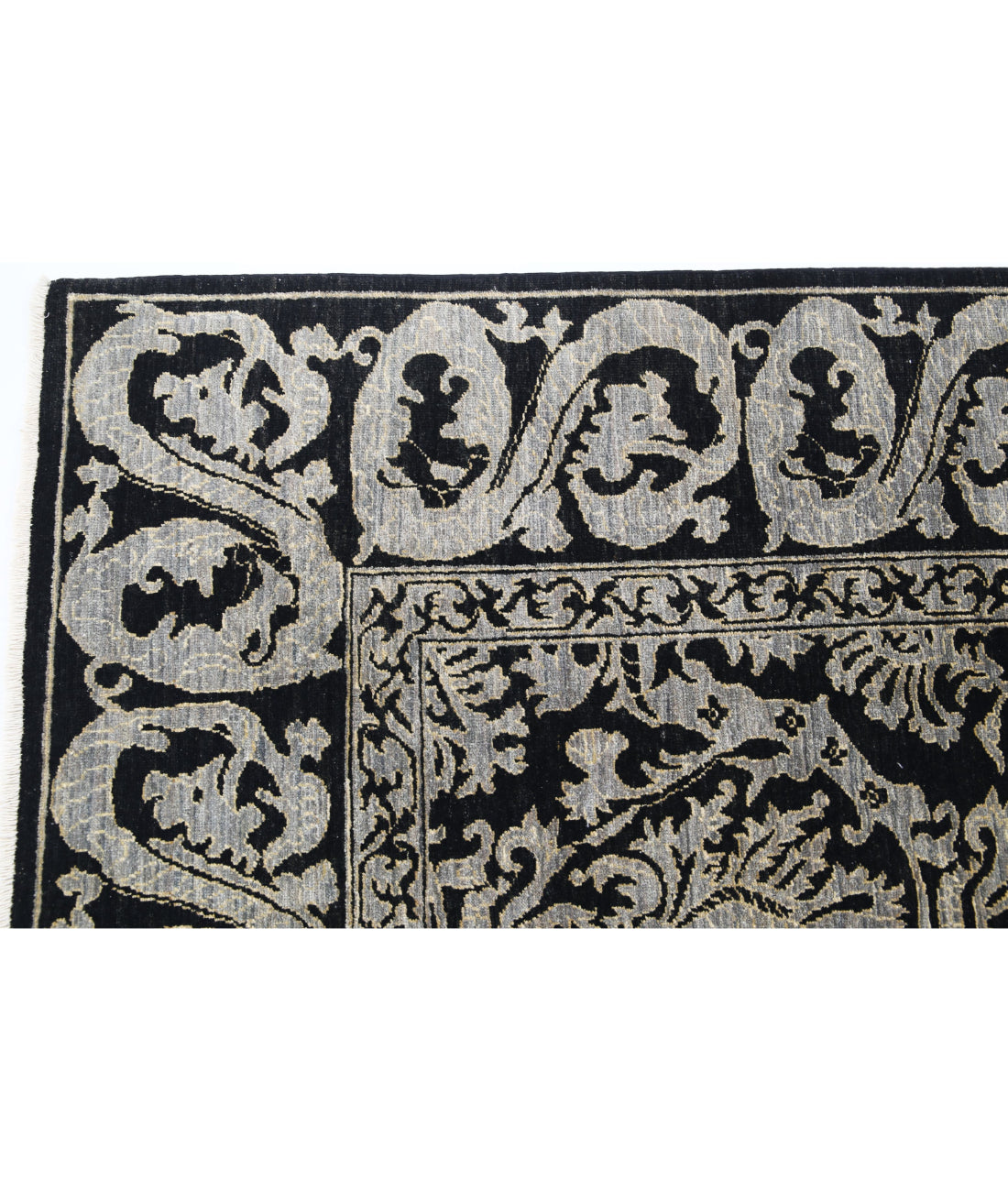 Ziegler 8'1'' X 9'11'' Hand-Knotted Wool Rug 8'1'' x 9'11'' (243 X 298) / Black / Black