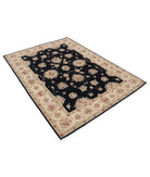 Ziegler 5'0'' X 6'9'' Hand-Knotted Wool Rug 5'0'' x 6'9'' (150 X 203) / Black / Ivory