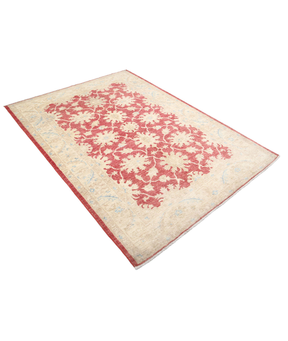 Ziegler 4'10'' X 6'8'' Hand-Knotted Wool Rug 4'10'' x 6'8'' (145 X 200) / Red / Ivory