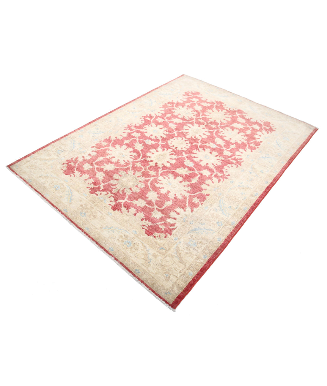 Ziegler 4'10'' X 6'8'' Hand-Knotted Wool Rug 4'10'' x 6'8'' (145 X 200) / Red / Ivory