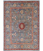 Suzani 4'10'' X 6'7'' Hand-Knotted Wool Rug 4'10'' x 6'7'' (145 X 198) / Blue / Blue