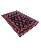 Kashan 4'4'' X 6'9'' Hand-Knotted Wool Rug 4'4'' x 6'9'' (130 X 203) / Blue / Red