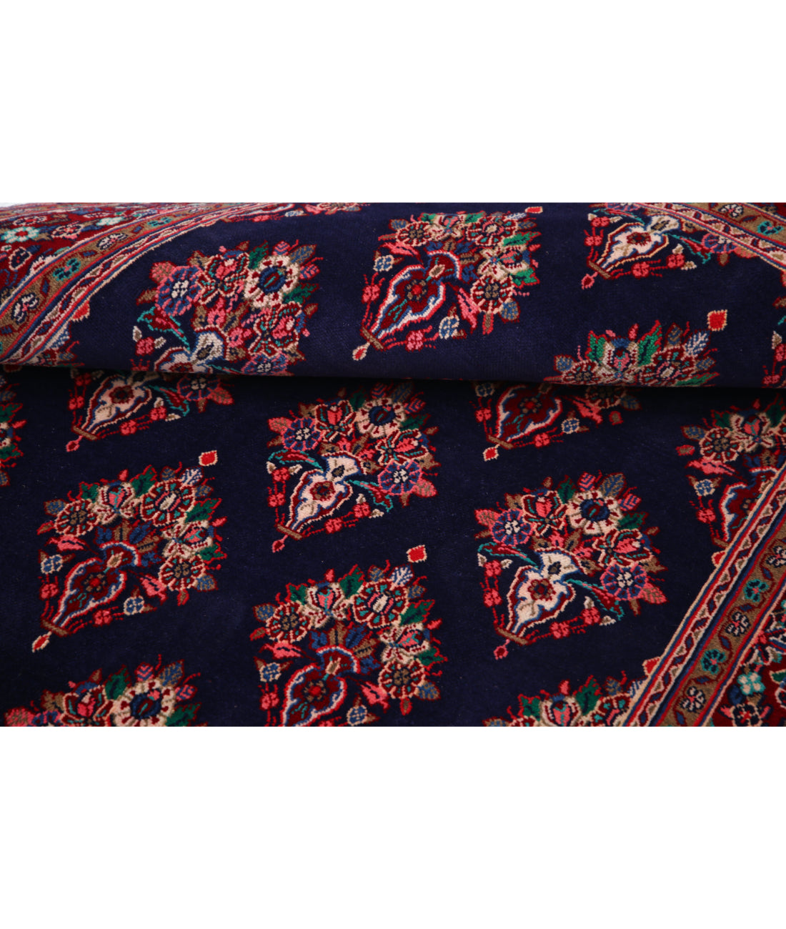 Kashan 4'4'' X 6'9'' Hand-Knotted Wool Rug 4'4'' x 6'9'' (130 X 203) / Blue / Red