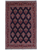 Kashan 4'4'' X 6'9'' Hand-Knotted Wool Rug 4'4'' x 6'9'' (130 X 203) / Blue / Red