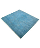 Overdye 5'0'' X 5'2'' Hand-Knotted Wool Rug 5'0'' x 5'2'' (150 X 155) / Blue / Blue