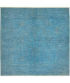 Overdye 5'0'' X 5'2'' Hand-Knotted Wool Rug 5'0'' x 5'2'' (150 X 155) / Blue / Blue