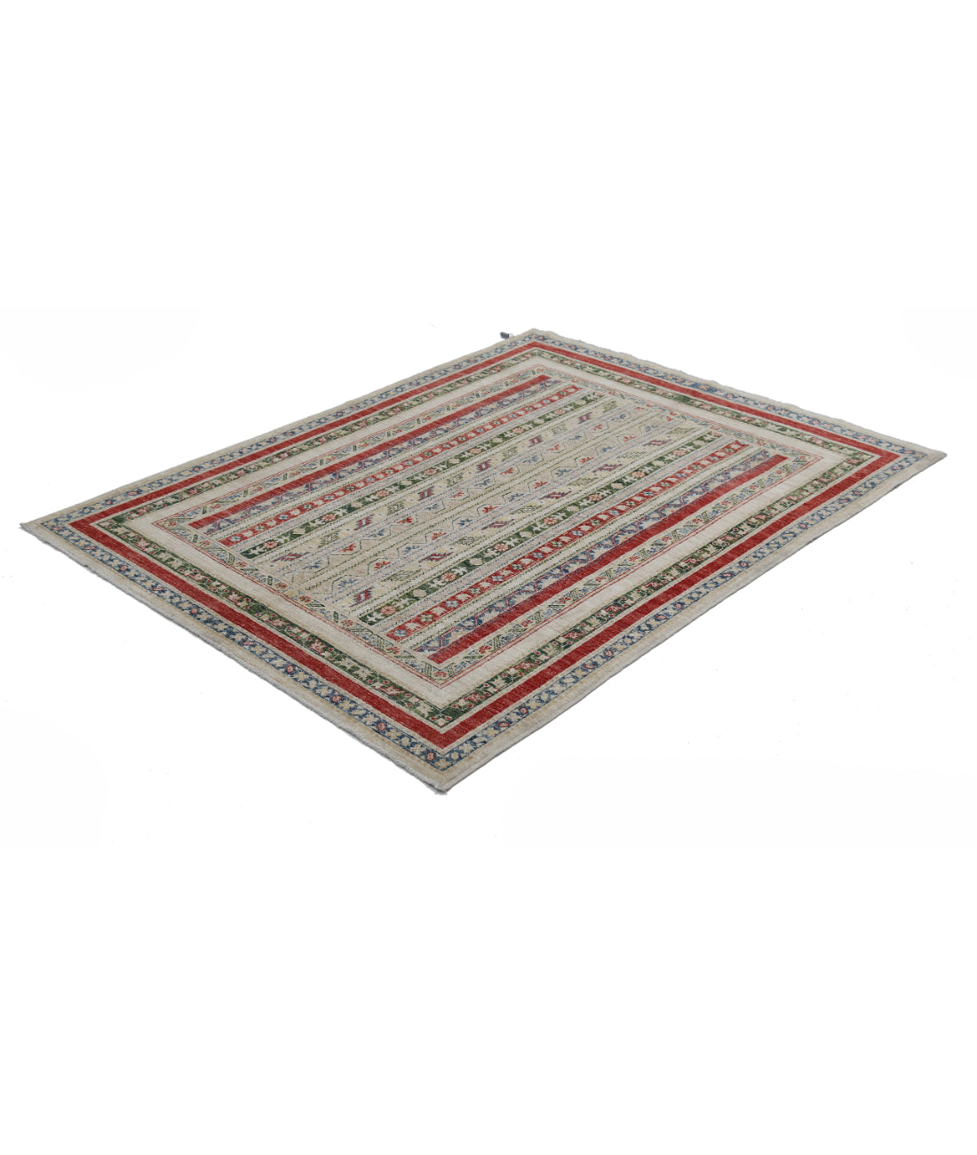 Shaal 4'10'' X 6'6'' Hand-Knotted Wool Rug 4'10'' x 6'6'' (145 X 195) / Ivory / Multi