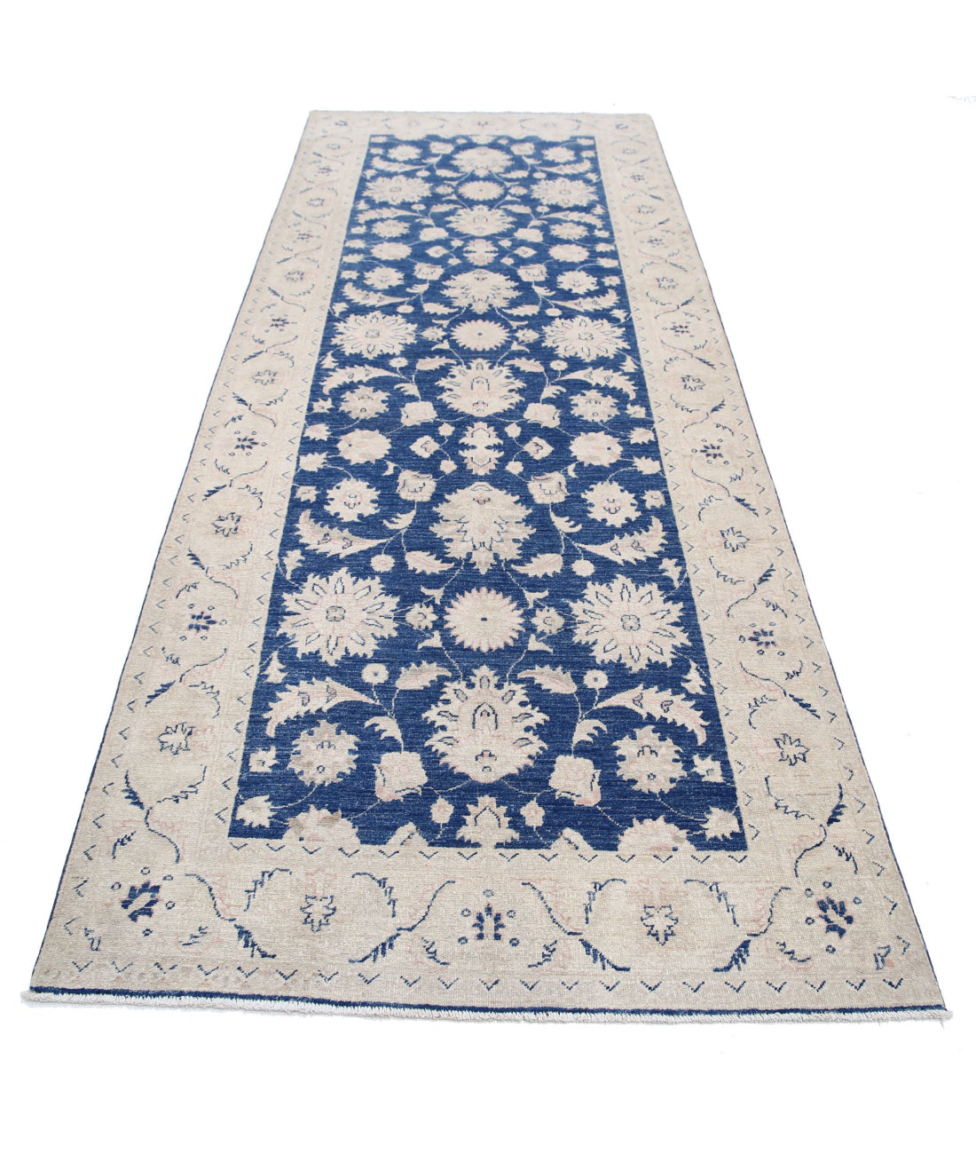 Serenity 3'11'' X 10'5'' Hand-Knotted Wool Rug 3'11'' x 10'5'' (118 X 313) / Blue / Ivory