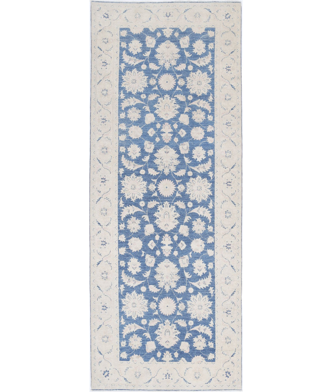 Serenity 3'11'' X 10'5'' Hand-Knotted Wool Rug 3'11'' x 10'5'' (118 X 313) / Blue / Ivory