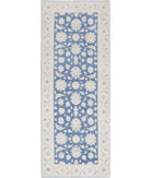 Serenity 3'11'' X 10'5'' Hand-Knotted Wool Rug 3'11'' x 10'5'' (118 X 313) / Blue / Ivory