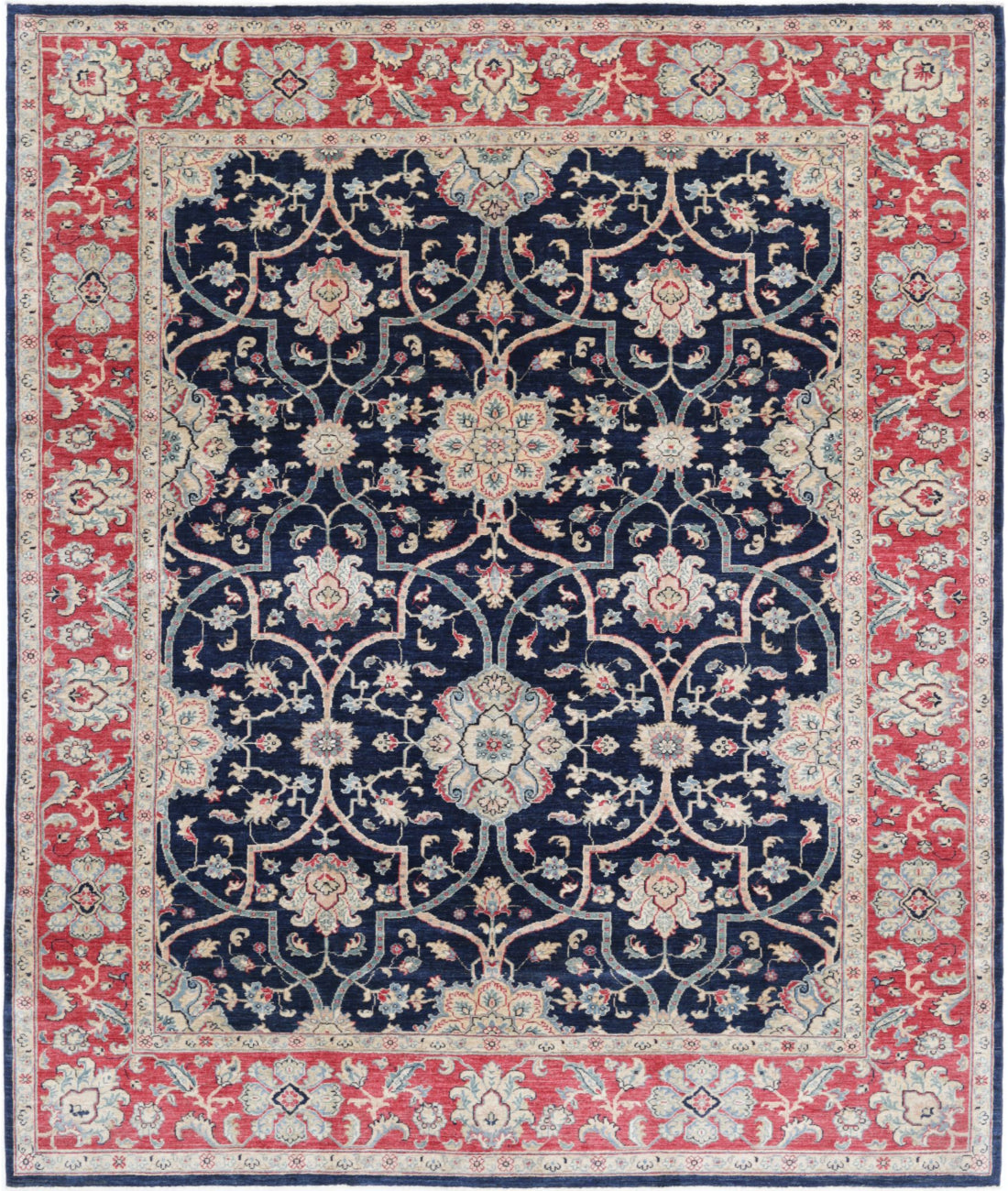 Ziegler 7'11'' X 9'6'' Hand-Knotted Wool Rug 7'11'' x 9'6'' (238 X 285) / Black / Red