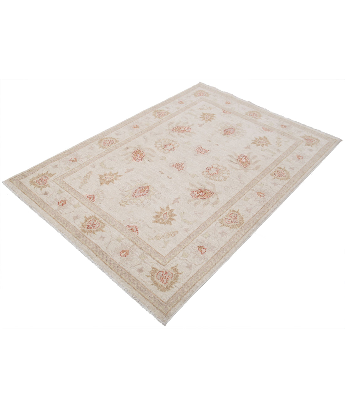 Ziegler 4'1'' X 5'11'' Hand-Knotted Wool Rug 4'1'' x 5'11'' (123 X 178) / Ivory / Ivory