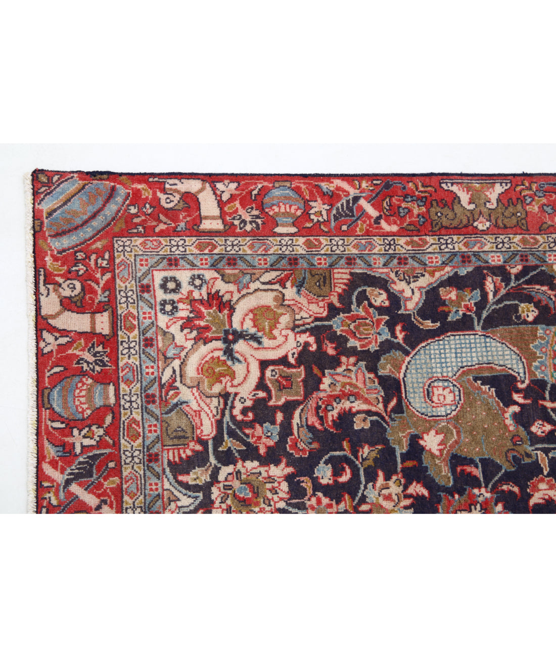 Tabriz 3'3'' X 6'10'' Hand-Knotted Wool Rug 3'3'' x 6'10'' (98 X 205) / Blue / Rust