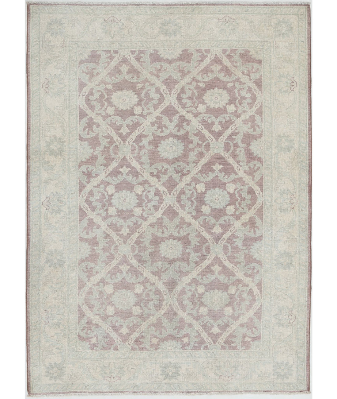 Serenity 4'2'' X 5'9'' Hand-Knotted Wool Rug 4'2'' x 5'9'' (125 X 173) / Brown / Ivory