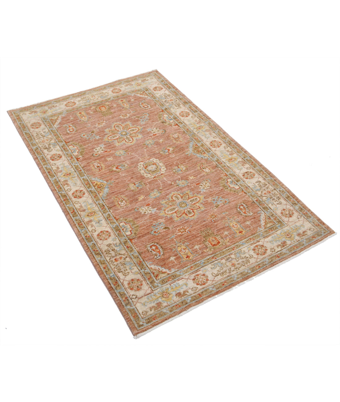 Ziegler 3'0'' X 4'8'' Hand-Knotted Wool Rug 3'0'' x 4'8'' (90 X 140) / Brown / Ivory