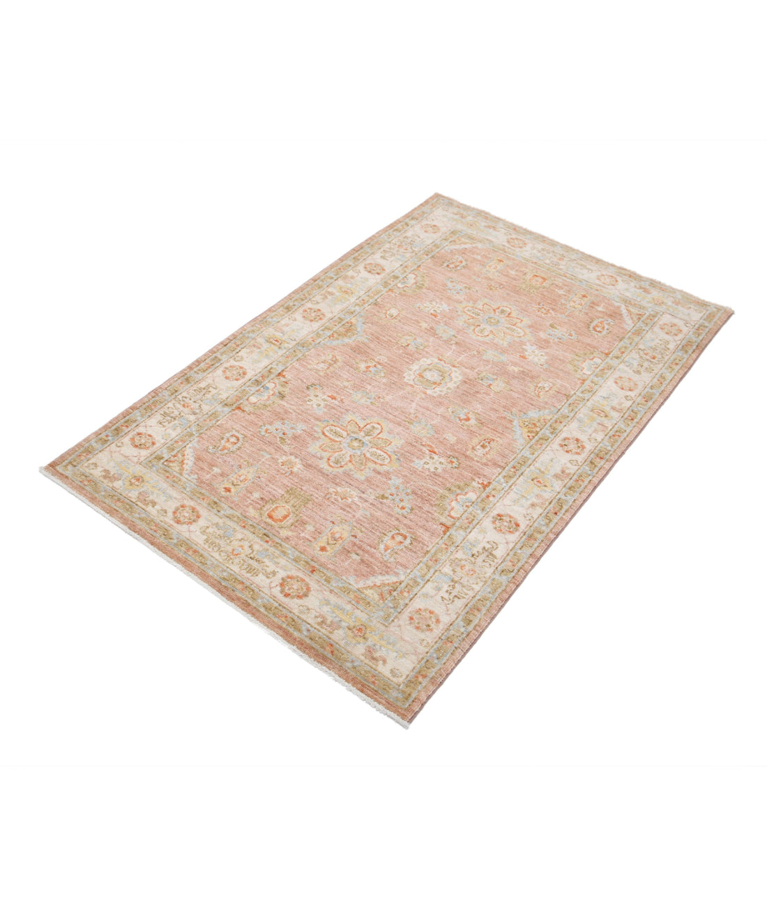 Ziegler 3'0'' X 4'8'' Hand-Knotted Wool Rug 3'0'' x 4'8'' (90 X 140) / Brown / Ivory