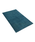 Overdye 3'0'' X 4'11'' Hand-Knotted Wool Rug 3'0'' x 4'11'' (90 X 148) / Teal / Teal