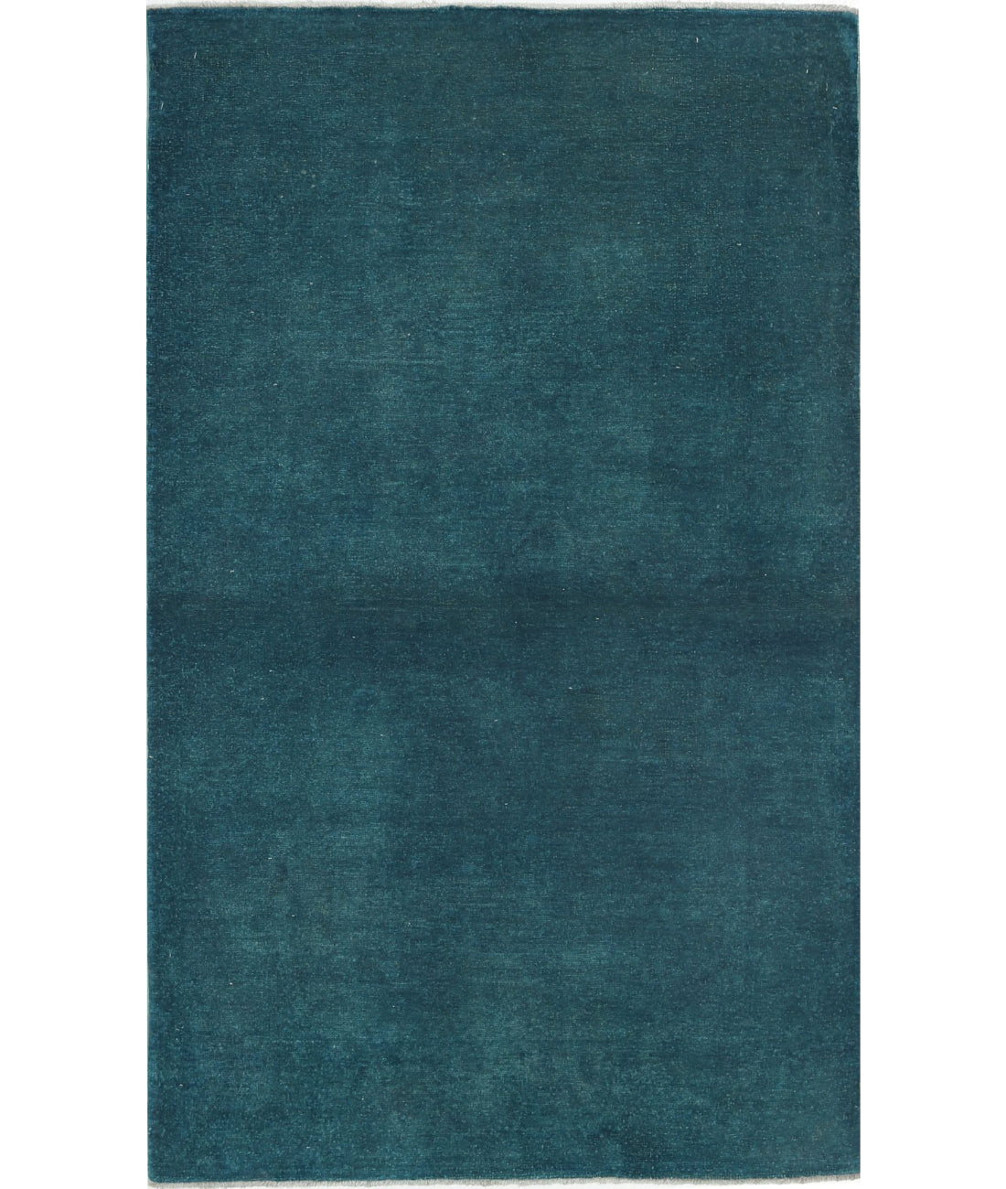 Overdye 3'0'' X 4'11'' Hand-Knotted Wool Rug 3'0'' x 4'11'' (90 X 148) / Teal / Teal