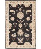 Ziegler 3'0'' X 4'8'' Hand-Knotted Wool Rug 3'0'' x 4'8'' (90 X 140) / Black / Ivory