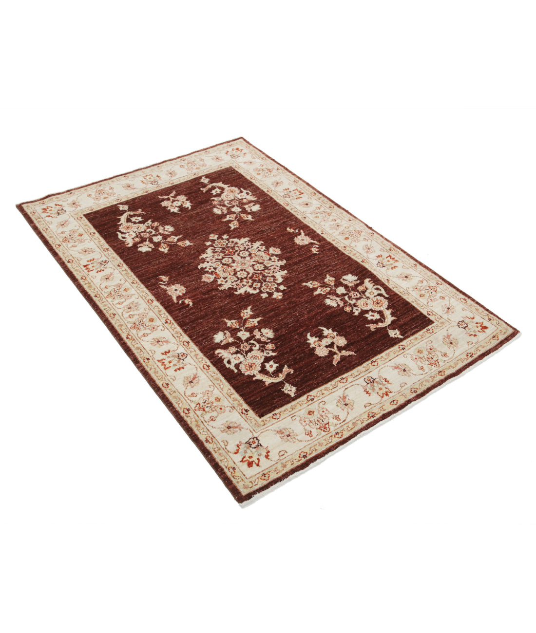 Ziegler 3'5'' X 4'11'' Hand-Knotted Wool Rug 3'5'' x 4'11'' (103 X 148) / Brown / Ivory