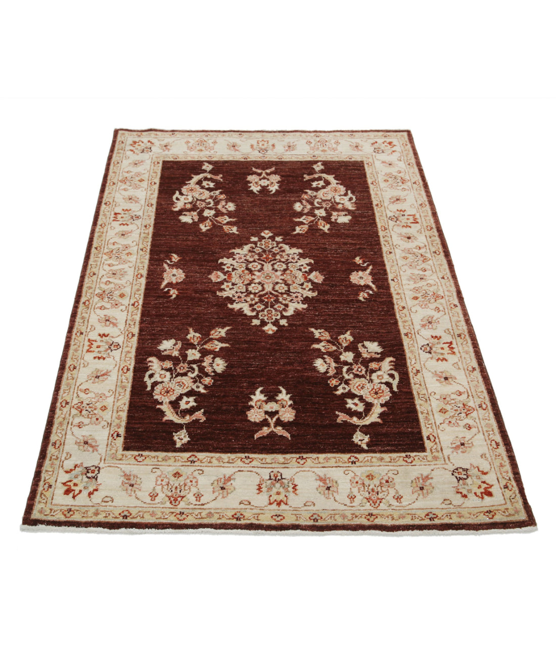 Ziegler 3'5'' X 4'11'' Hand-Knotted Wool Rug 3'5'' x 4'11'' (103 X 148) / Brown / Ivory