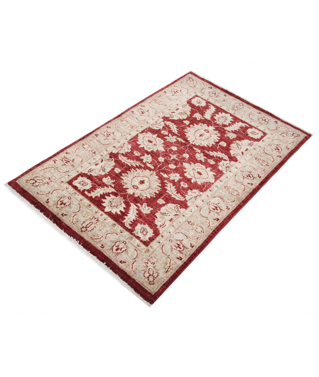 Ziegler 3'0'' X 4'7'' Hand-Knotted Wool Rug 3'0'' x 4'7'' (90 X 138) / Red / Ivory