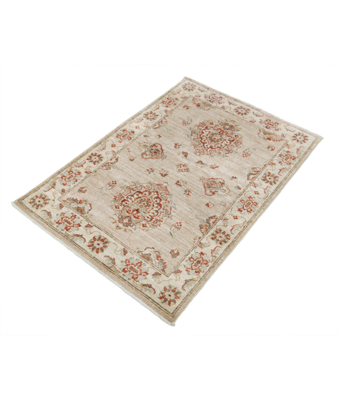 Ziegler 2'8'' X 3'11'' Hand-Knotted Wool Rug 2'8'' x 3'11'' (80 X 118) / Brown / Ivory