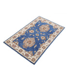 Ziegler 2'6'' X 4'0'' Hand-Knotted Wool Rug 2'6'' x 4'0'' (75 X 120) / Blue / Ivory