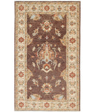 Ziegler 2'10'' X 4'9'' Hand-Knotted Wool Rug 2'10'' x 4'9'' (85 X 143) / Brown / Ivory