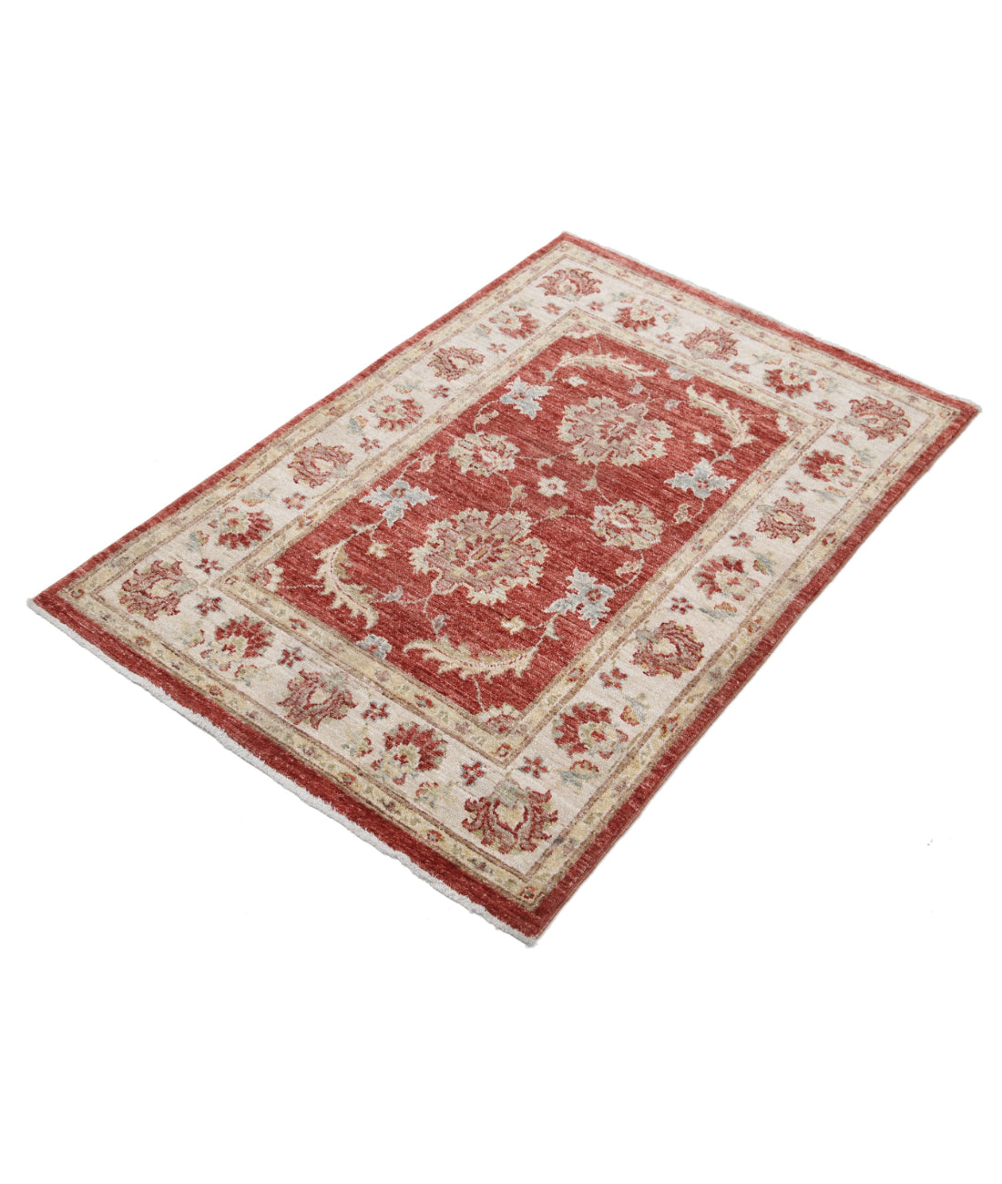 Ziegler 2'9'' X 4'1'' Hand-Knotted Wool Rug 2'9'' x 4'1'' (83 X 123) / Red / Ivory