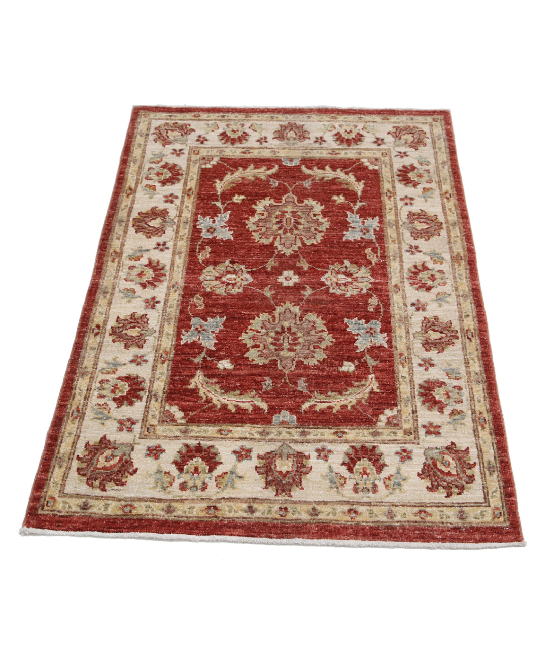 Ziegler 2'9'' X 4'1'' Hand-Knotted Wool Rug 2'9'' x 4'1'' (83 X 123) / Red / Ivory