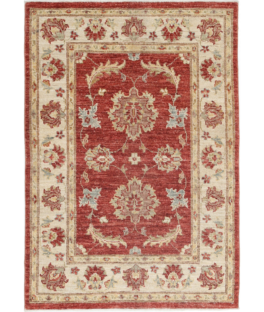 Ziegler 2'9'' X 4'1'' Hand-Knotted Wool Rug 2'9'' x 4'1'' (83 X 123) / Red / Ivory