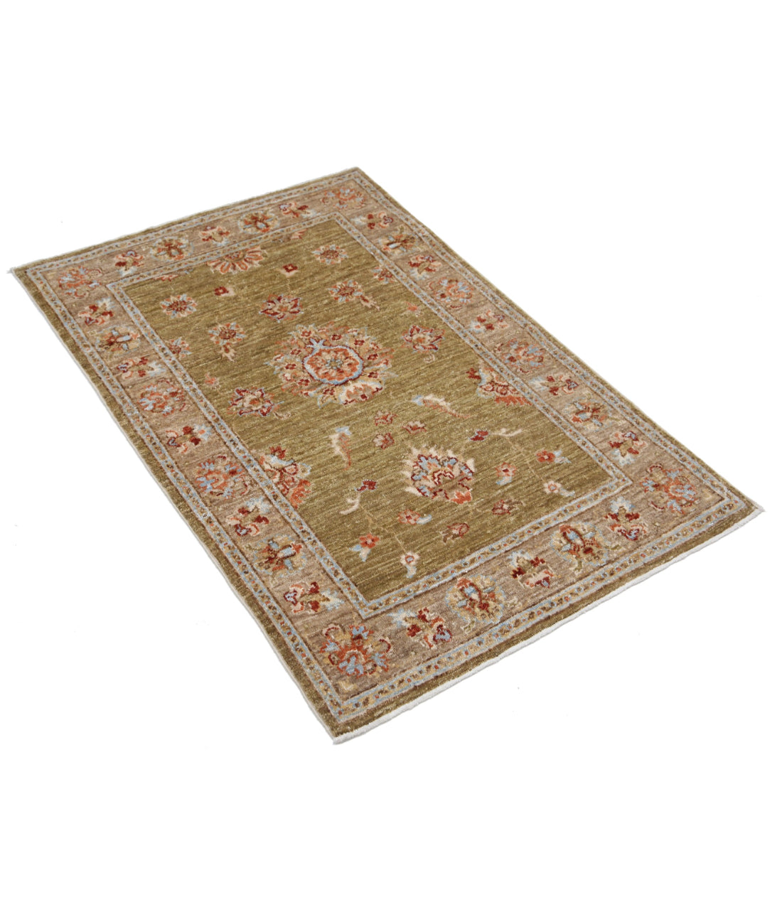 Ziegler 2'7'' X 3'11'' Hand-Knotted Wool Rug 2'7'' x 3'11'' (78 X 118) / Green / Brown